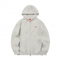 T1 Logo Zip-Up Hoodie - Oatmeal